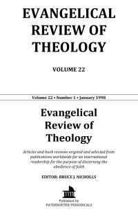 Image of Evangelical Review of Theology, Volume 22 no. 2 April 1998
